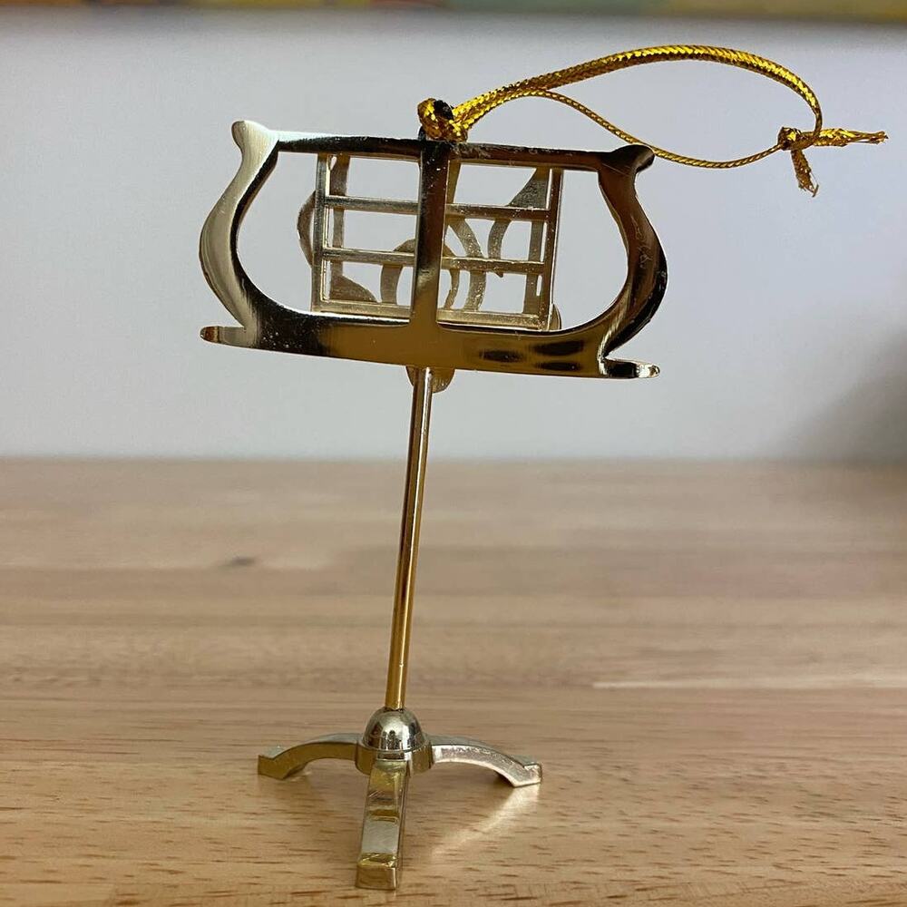 Music Gold Stand Holiday Ornament - Picture 3 of 6
